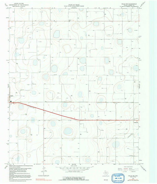 Classic USGS Ralls NE Texas 7.5'x7.5' Topo Map Image
