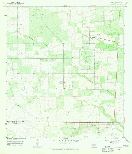 Classic USGS Ramirez Texas 7.5'x7.5' Topo Map Image