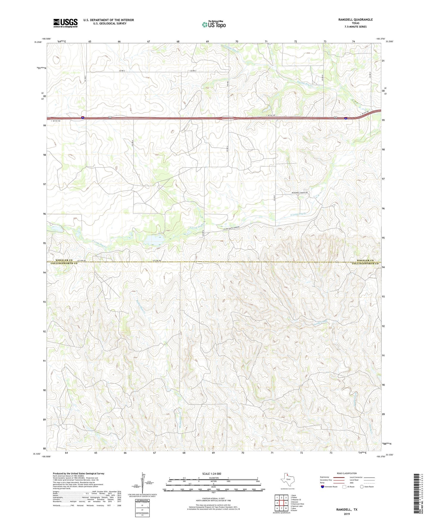 Ramsdell Texas US Topo Map Image