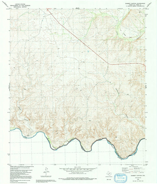 Classic USGS Ramsey Canyon Texas 7.5'x7.5' Topo Map Image