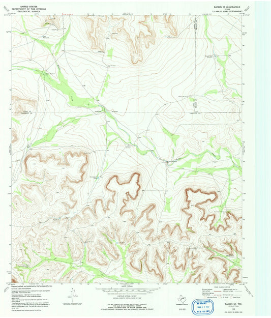 Classic USGS Rankin SE Texas 7.5'x7.5' Topo Map Image