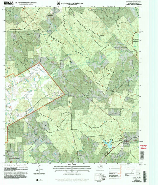 Classic USGS Ratcliff Texas 7.5'x7.5' Topo Map Image