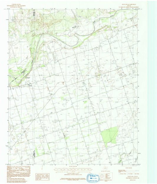 Classic USGS Rayland Texas 7.5'x7.5' Topo Map Image