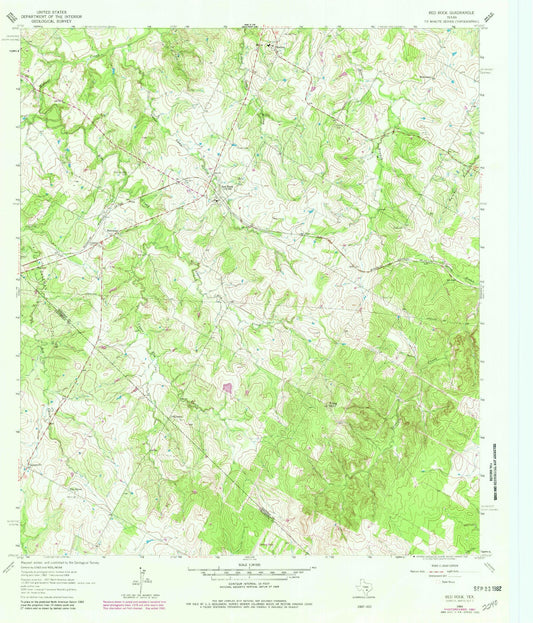 Classic USGS Red Rock Texas 7.5'x7.5' Topo Map Image