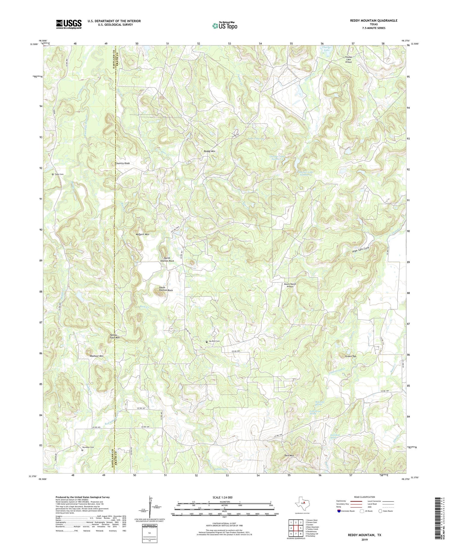 Reddy Mountain Texas US Topo Map Image