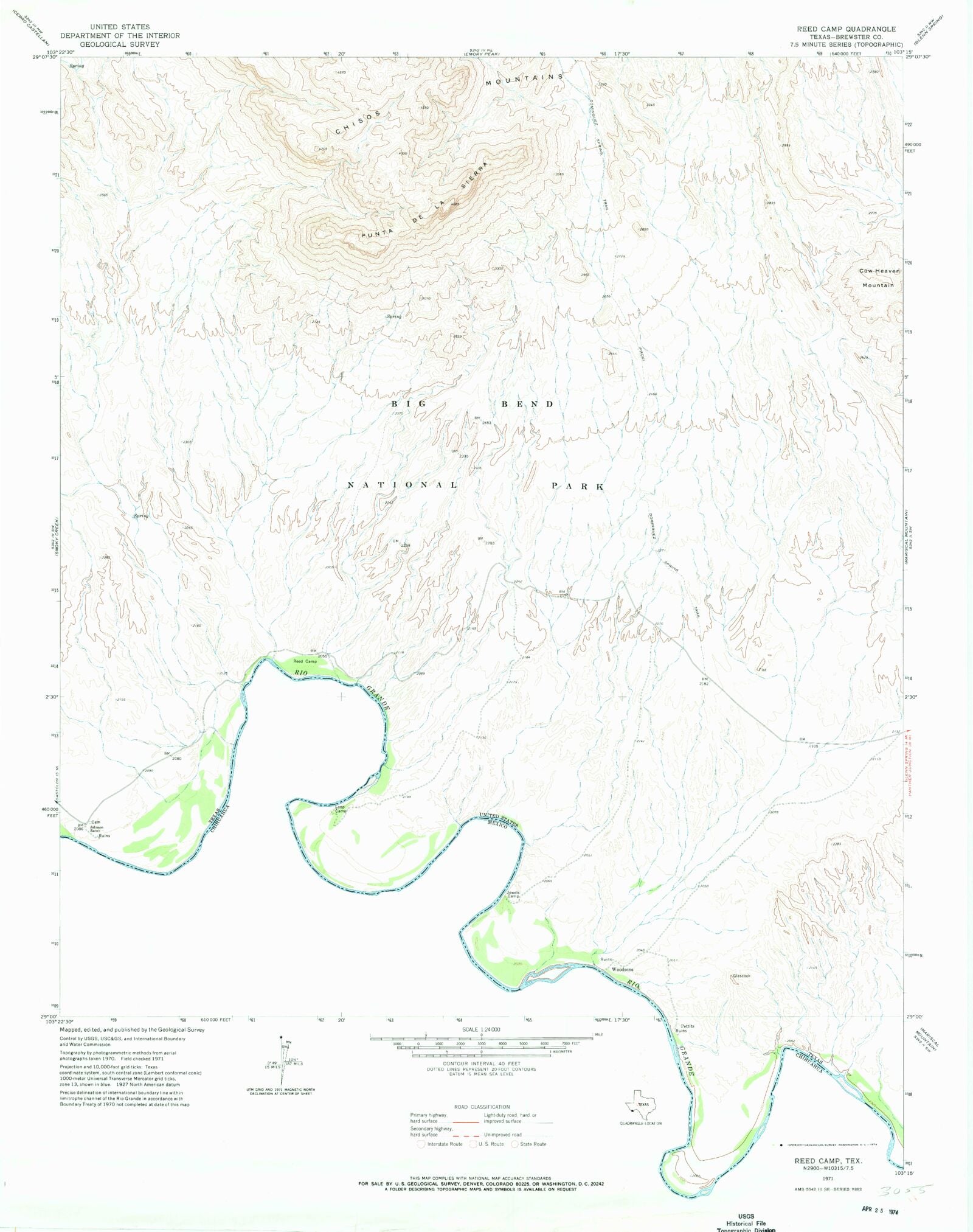 Classic USGS Reed Camp Texas 7.5'x7.5' Topo Map – MyTopo Map Store