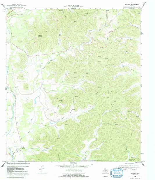 Classic USGS Rio Frio Texas 7.5'x7.5' Topo Map Image