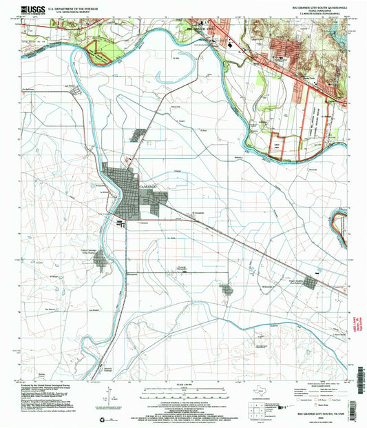Classic USGS Rio Grande City South Texas 7.5'x7.5' Topo Map Image