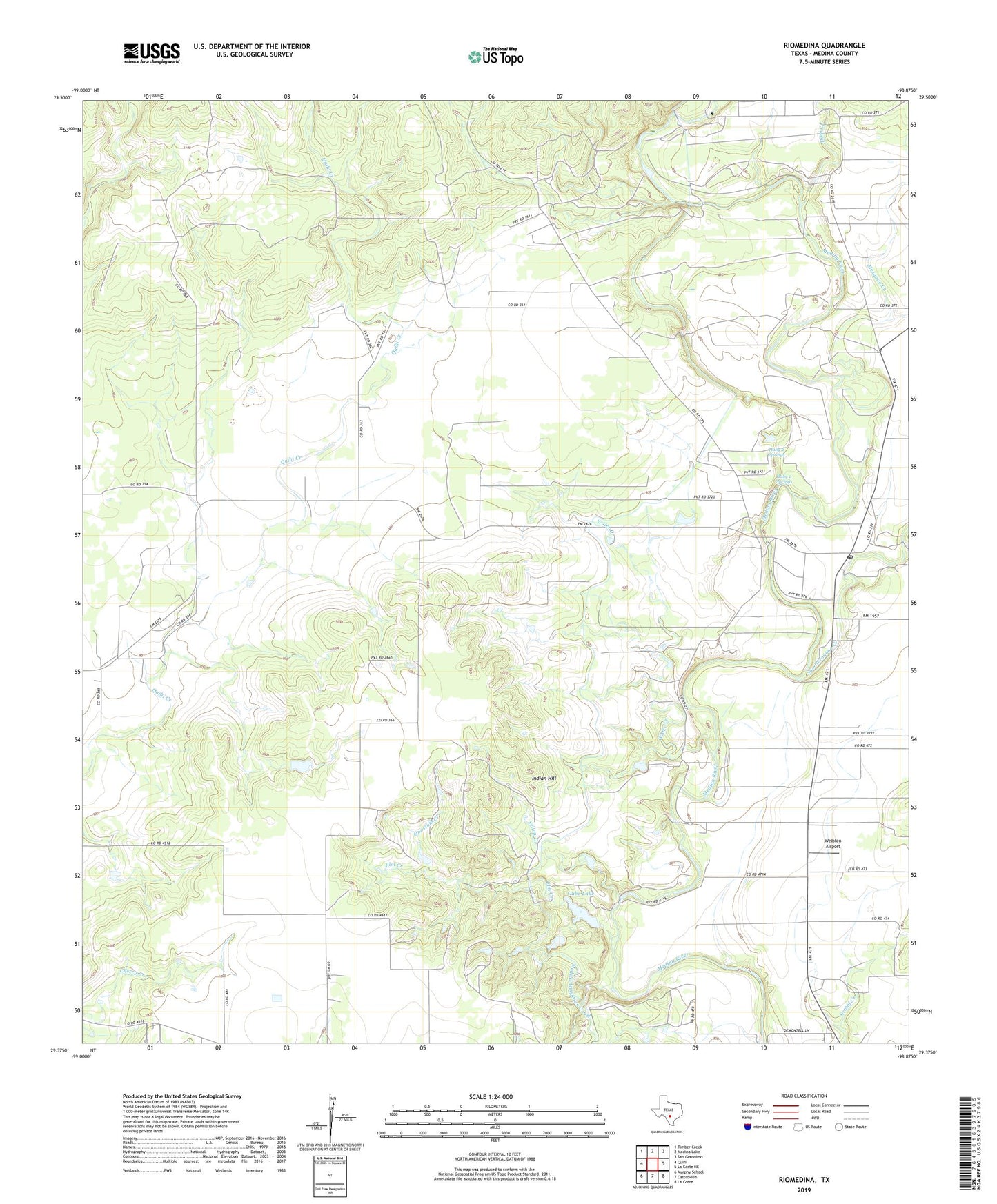 Riomedina Texas US Topo Map Image