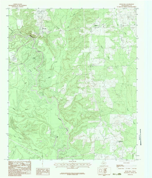 Classic USGS River Hill Texas 7.5'x7.5' Topo Map Image