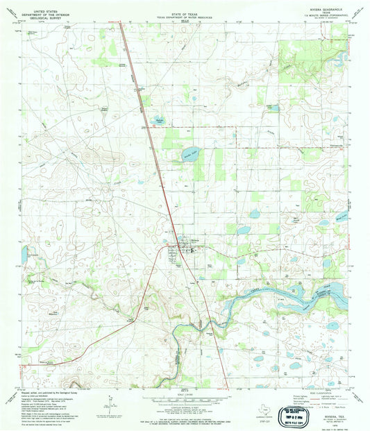 Classic USGS Riviera Texas 7.5'x7.5' Topo Map Image