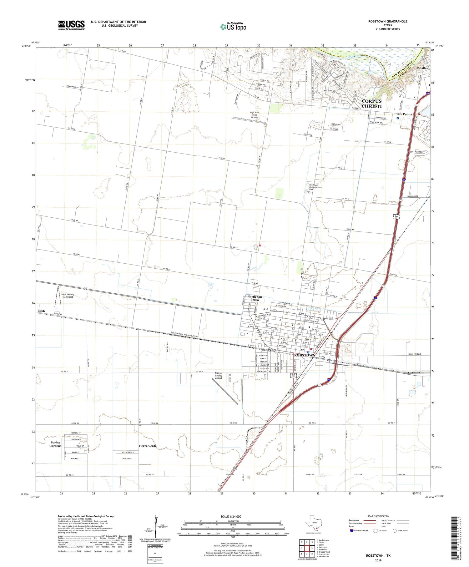 Robstown Texas US Topo Map Image