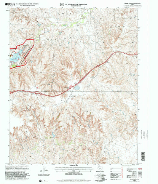 Classic USGS Rockledge Texas 7.5'x7.5' Topo Map Image