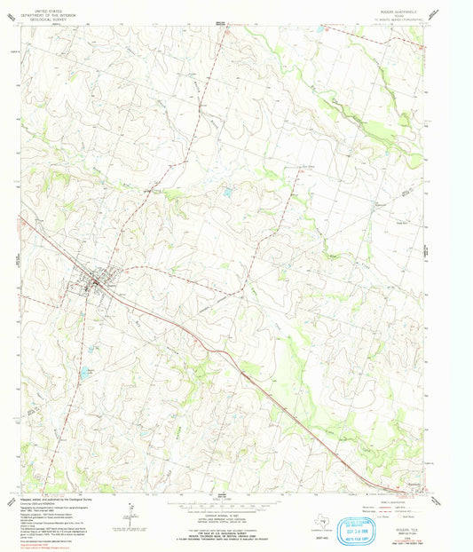 Classic USGS Rogers Texas 7.5'x7.5' Topo Map Image