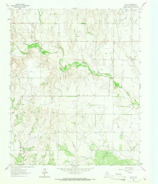 Classic USGS Rolla Texas 7.5'x7.5' Topo Map Image