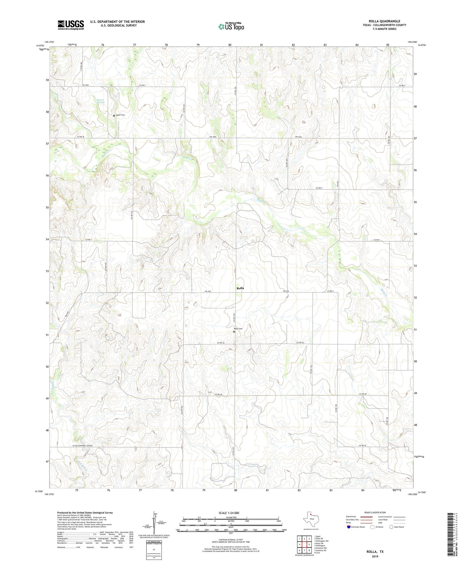 Rolla Texas US Topo Map Image