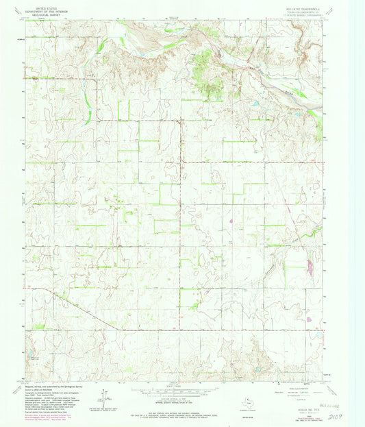 Classic USGS Rolla NE Texas 7.5'x7.5' Topo Map Image