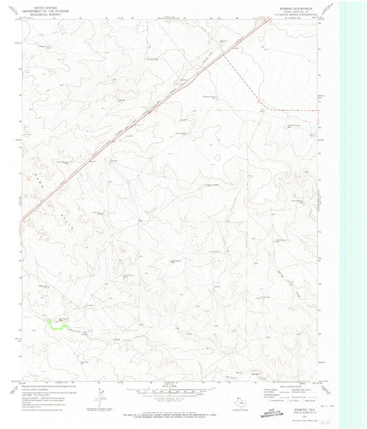 Classic USGS Romero Texas 7.5'x7.5' Topo Map Image