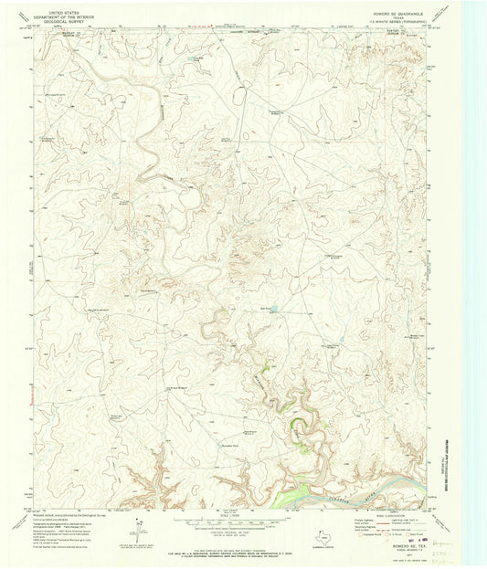 Classic USGS Romero SE Texas 7.5'x7.5' Topo Map Image