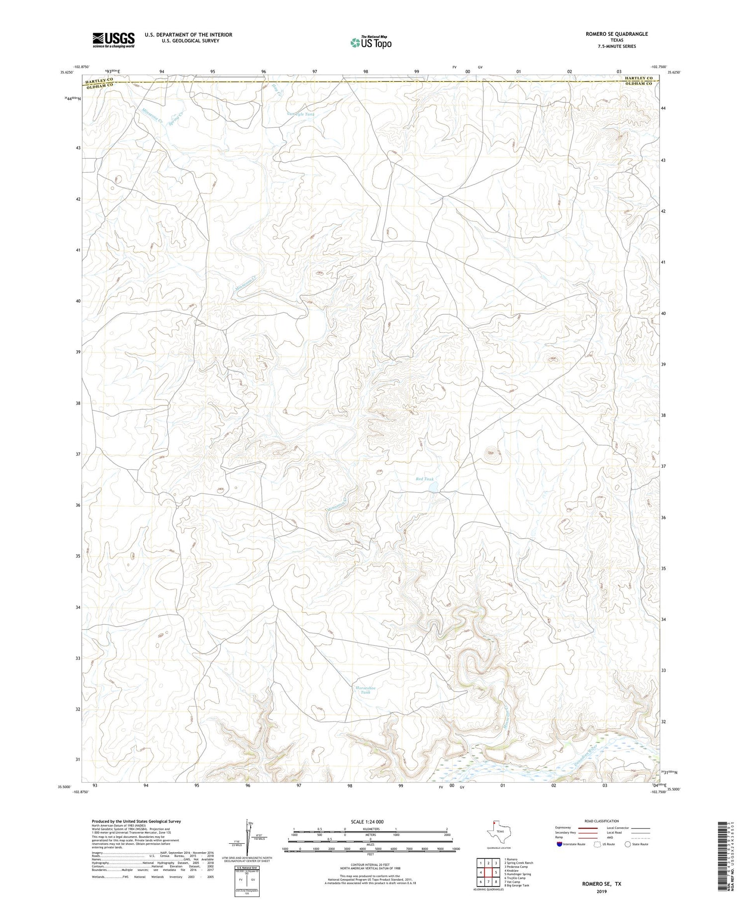 Romero SE Texas US Topo Map Image
