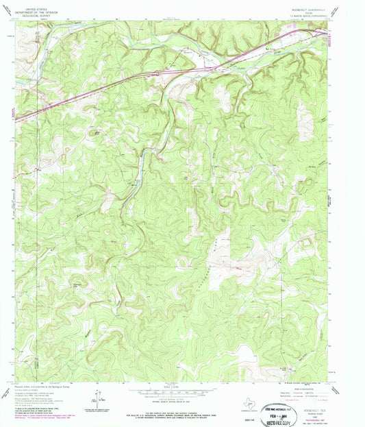Classic USGS Roosevelt Texas 7.5'x7.5' Topo Map Image