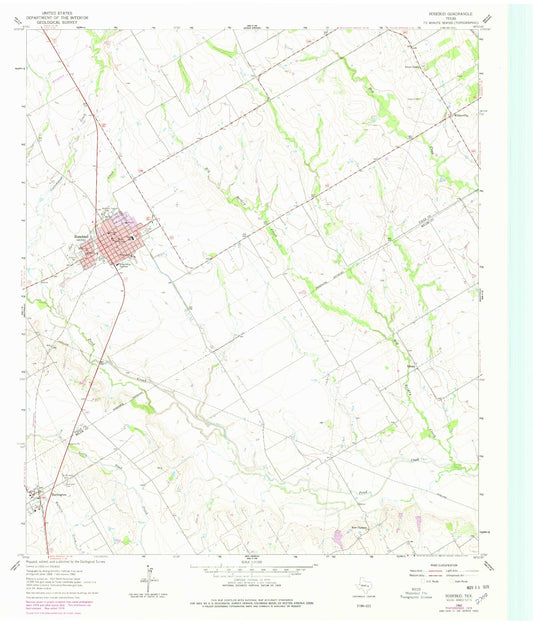 Classic USGS Rosebud Texas 7.5'x7.5' Topo Map Image