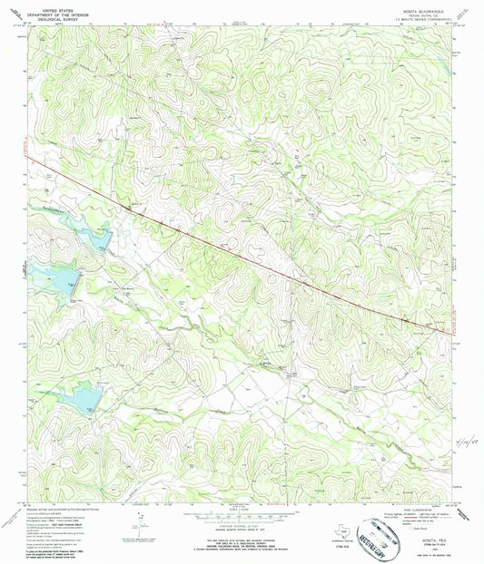 Classic USGS Rosita Texas 7.5'x7.5' Topo Map Image