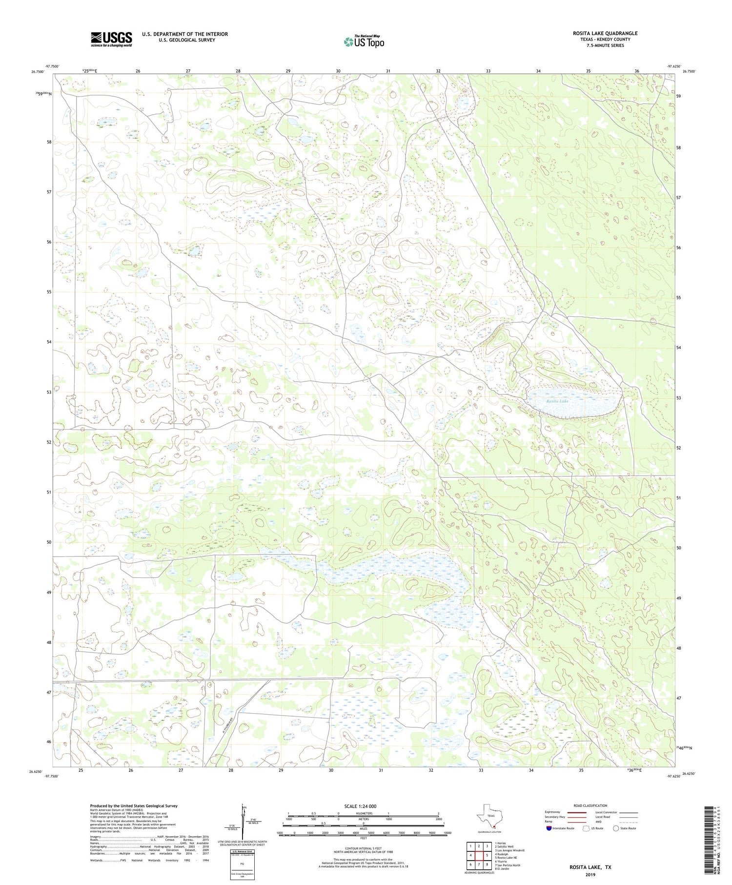Rosita Lake Texas US Topo Map Image