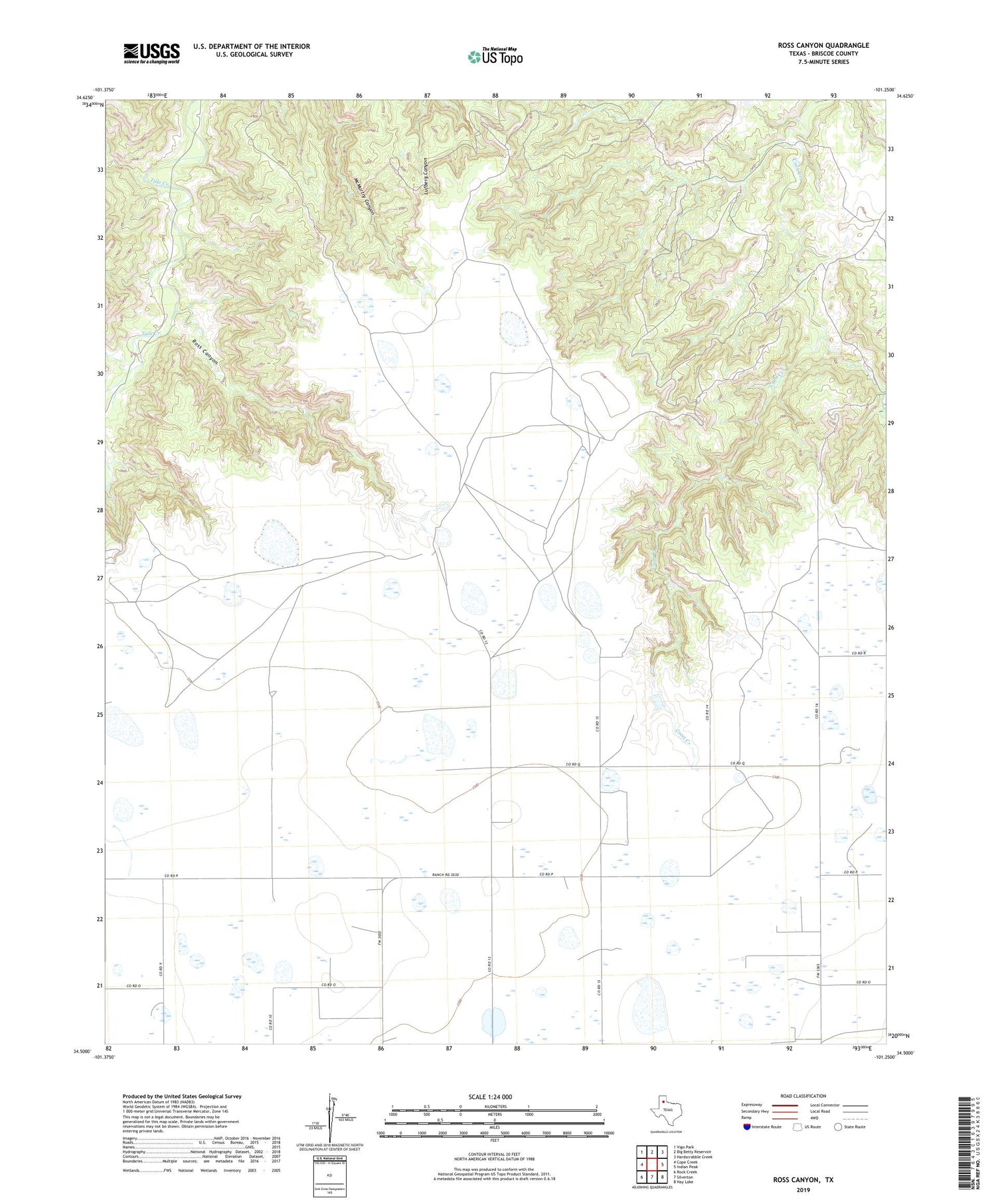 Ross Canyon Texas US Topo Map Image