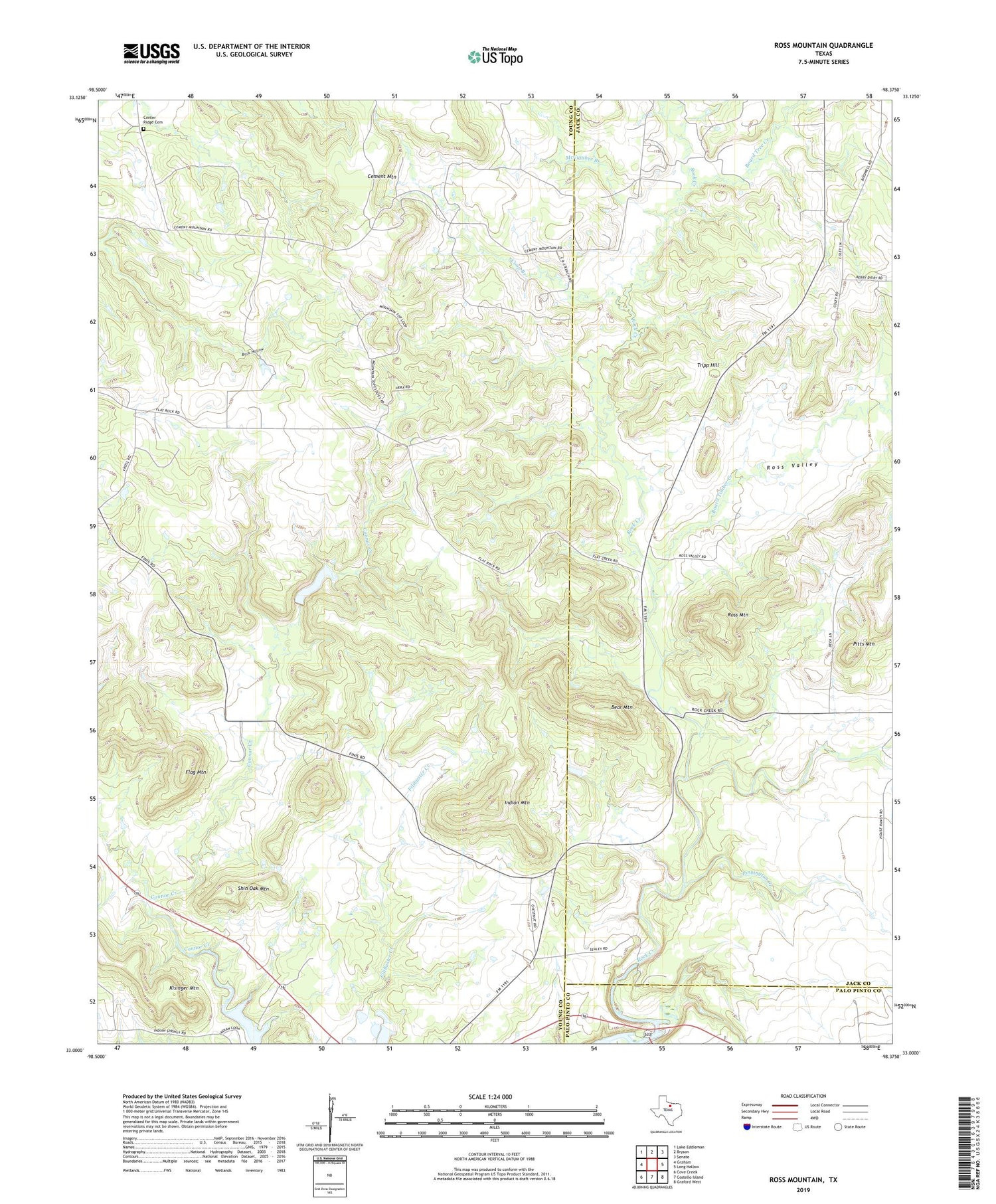 Ross Mountain Texas US Topo Map Image