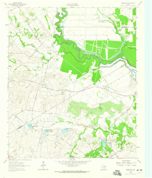Classic USGS Rosser SW Texas 7.5'x7.5' Topo Map Image