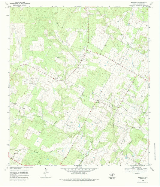 Classic USGS Rossville Texas 7.5'x7.5' Topo Map Image