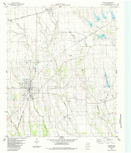 Classic USGS Roxton Texas 7.5'x7.5' Topo Map Image
