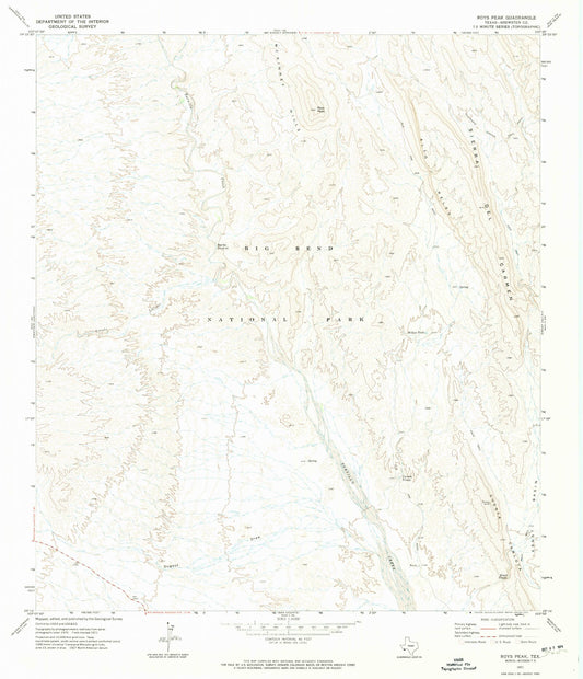 Classic USGS Roys Peak Texas 7.5'x7.5' Topo Map Image