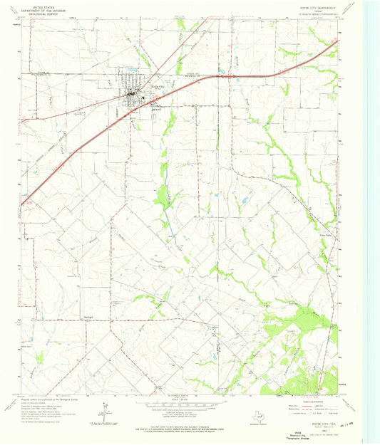 Classic USGS Royse City Texas 7.5'x7.5' Topo Map Image