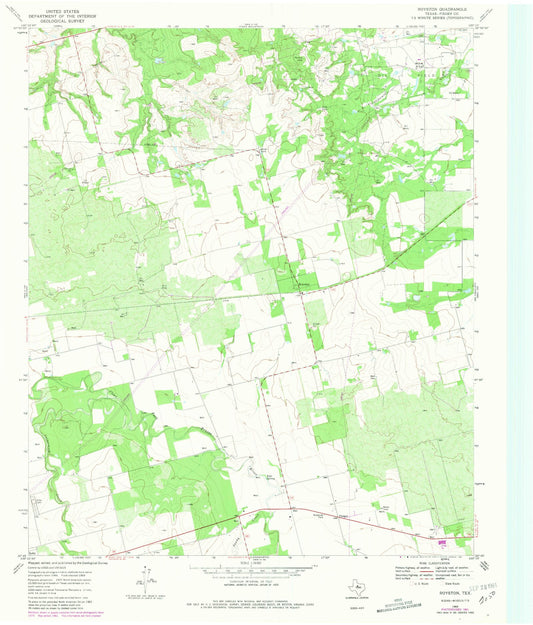 Classic USGS Royston Texas 7.5'x7.5' Topo Map Image