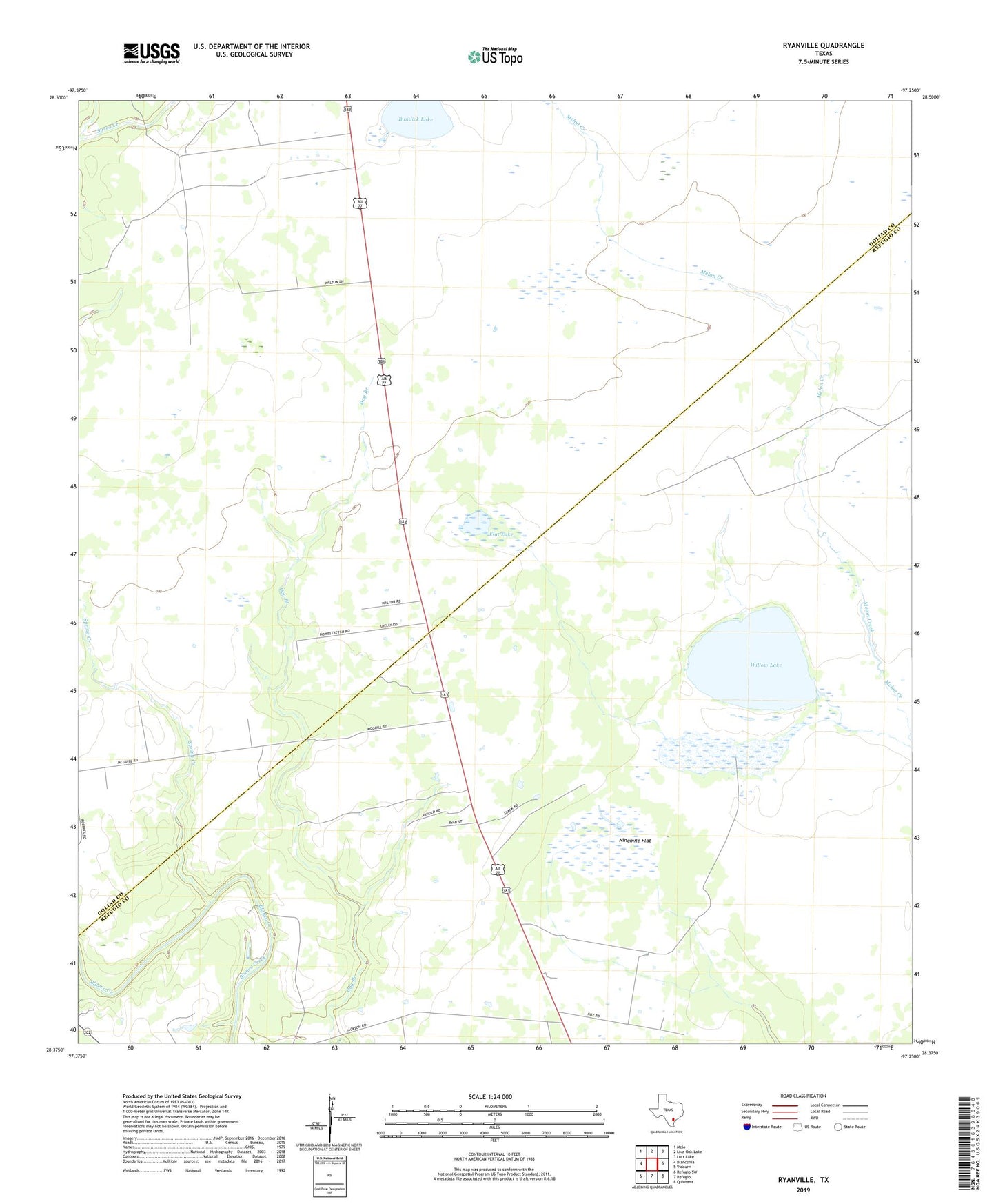 Ryanville Texas US Topo Map Image