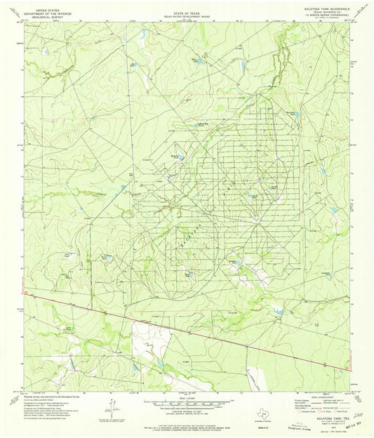 Classic USGS Sacatosa Tank Texas 7.5'x7.5' Topo Map Image