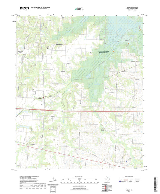 Sadler Texas US Topo Map Image