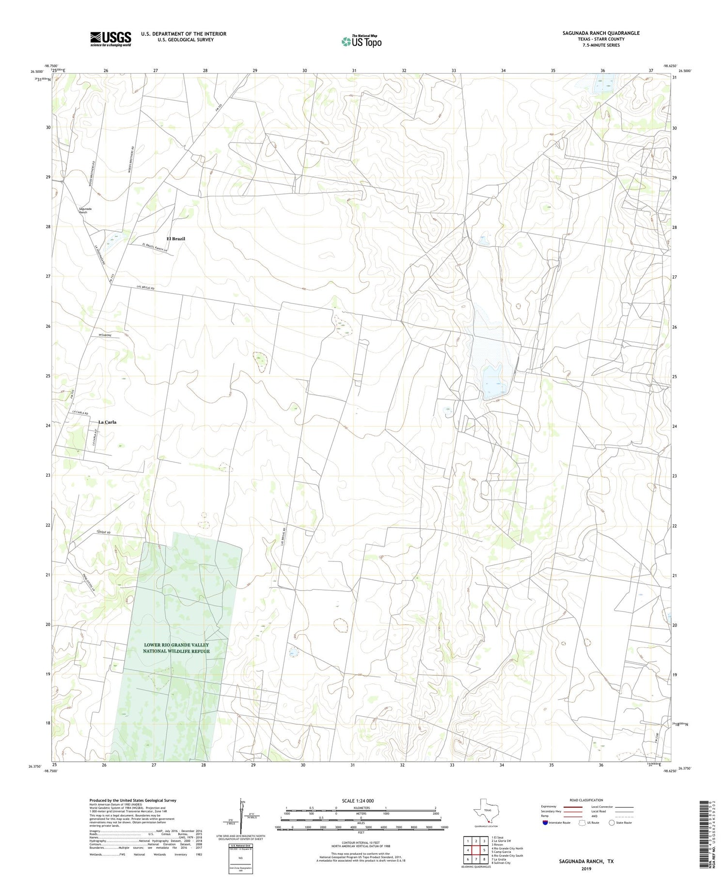 Sagunada Ranch Texas US Topo Map Image