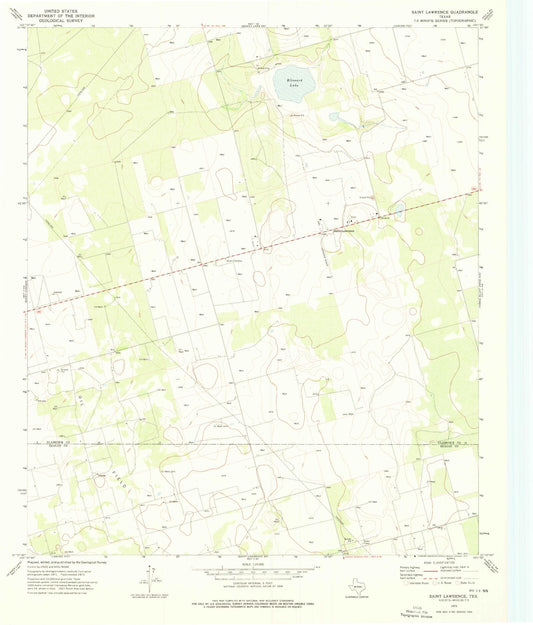 Classic USGS Saint Lawrence Texas 7.5'x7.5' Topo Map Image