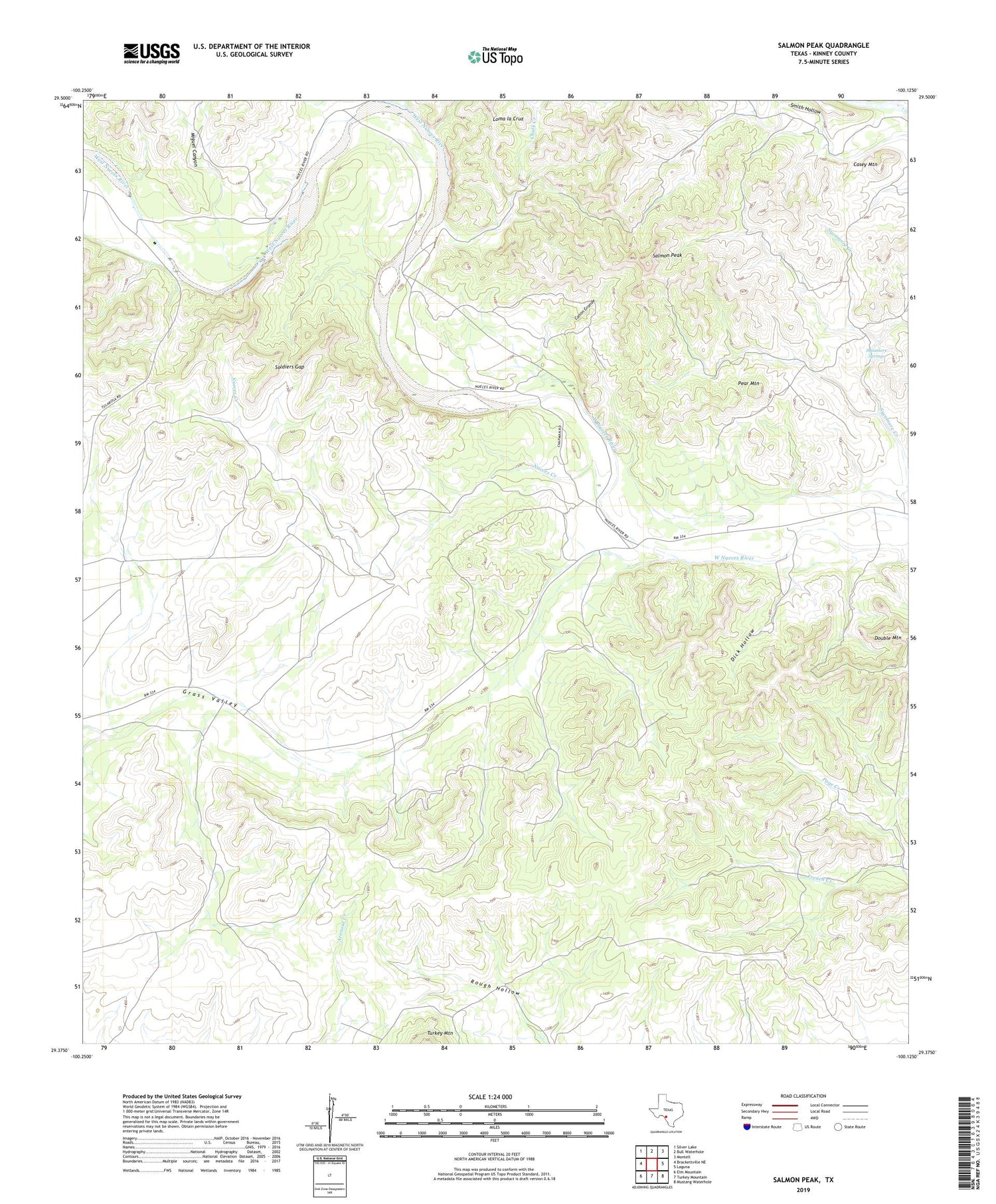 Salmon Peak Texas US Topo Map Image