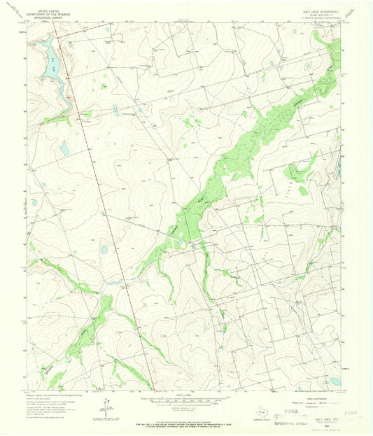 Classic USGS Salt Lake Texas 7.5'x7.5' Topo Map Image