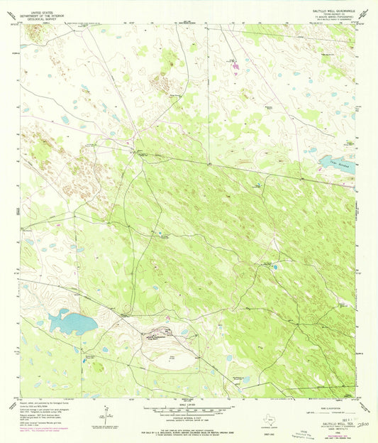 Classic USGS Saltillo Well Texas 7.5'x7.5' Topo Map Image