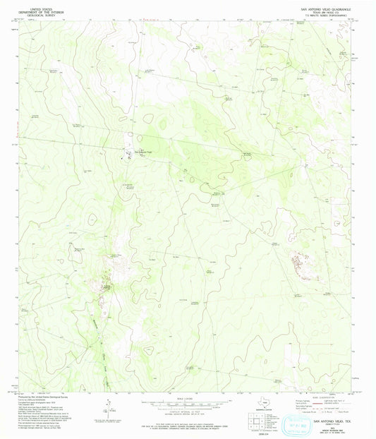 Classic USGS San Antonio Viejo Texas 7.5'x7.5' Topo Map Image