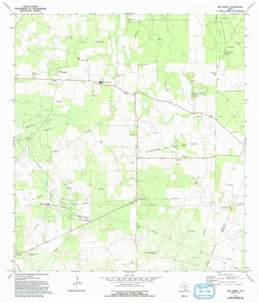 Classic USGS San Isidro Texas 7.5'x7.5' Topo Map Image