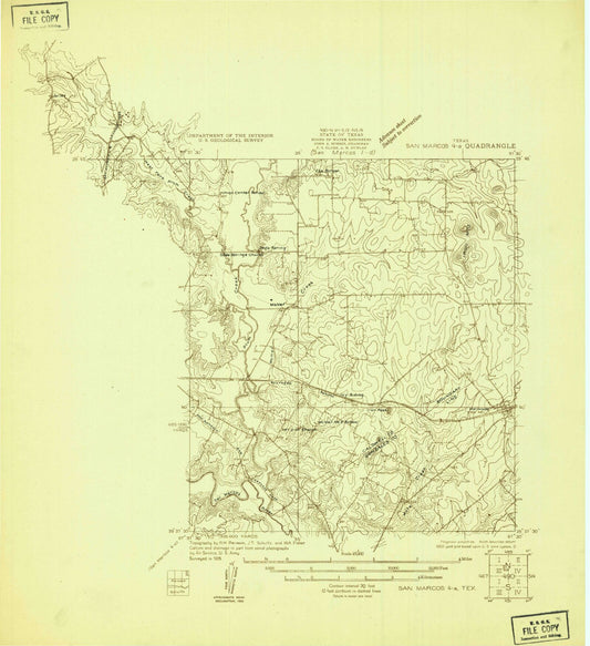 Classic USGS Harwood Texas 7.5'x7.5' Topo Map Image