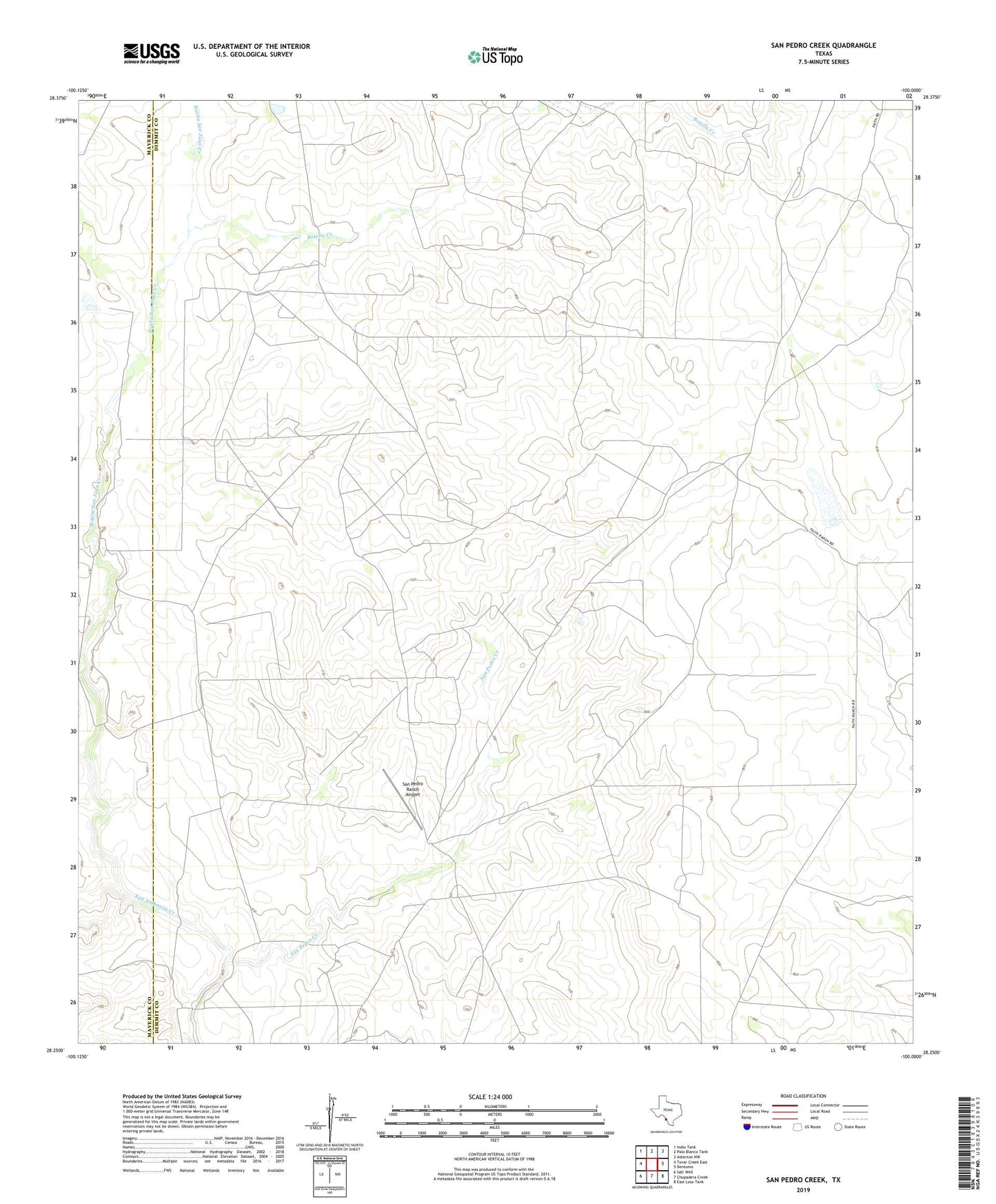 San Pedro Creek Texas US Topo Map Image
