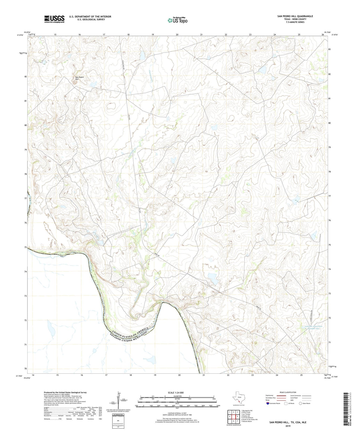 San Pedro Hill Texas US Topo Map Image