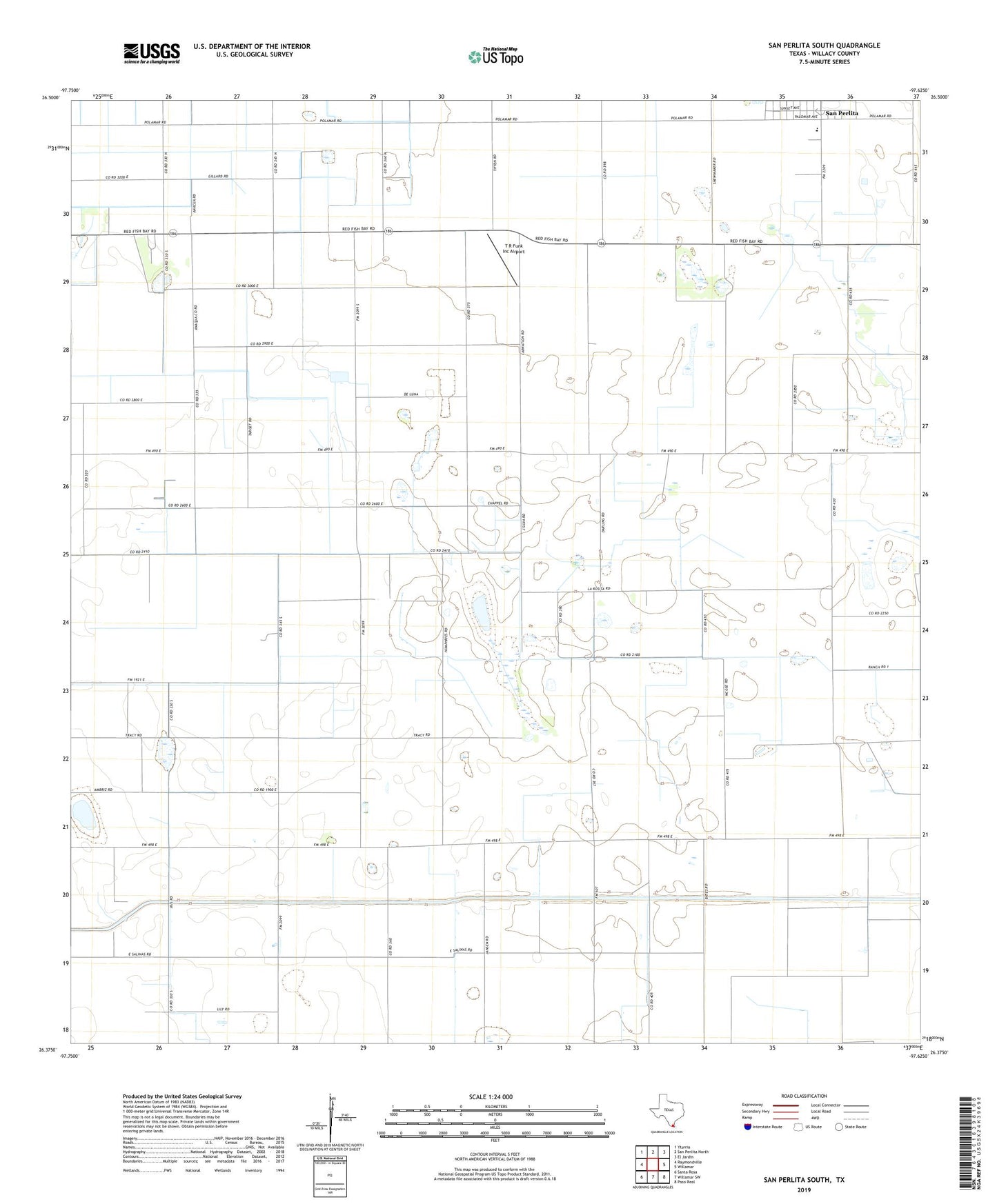 San Perlita South Texas US Topo Map Image